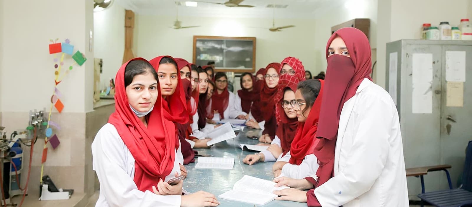 Students from the Department of Bio Technology in lab.