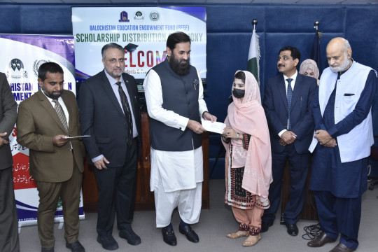 Distribution of scholarships of Balochistan Education Endowment Fund among the students belonging to Balochistan