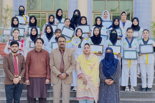 Belt promotion ceremony was organized for the players of the female martial arts team at the IUB