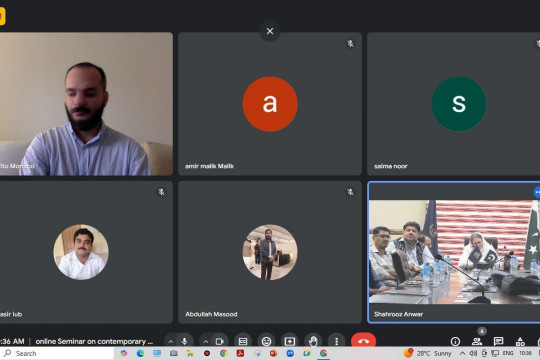 Islamia University of Bahawalpur organized an online seminar on “Contemporary Conflicts in Middle East”