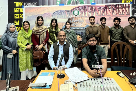 IUB students' performances were recorded at Radio Pakistan Bahawalpur on Pakistan Day 2026.