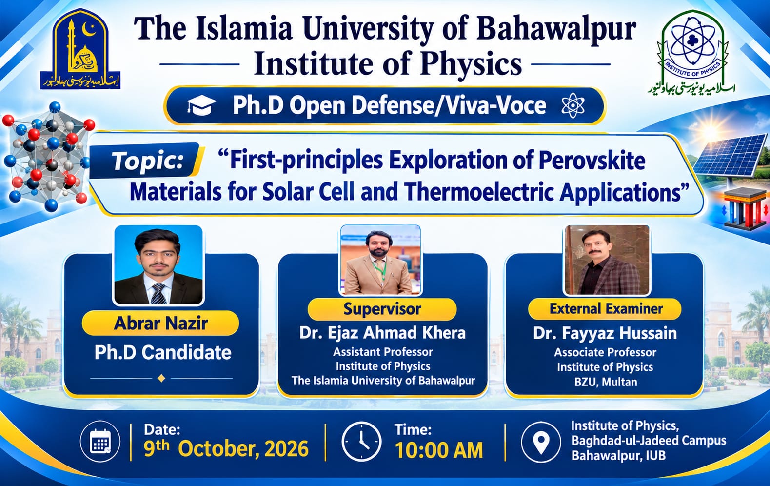 PhD Open Defense at Institute of Physics