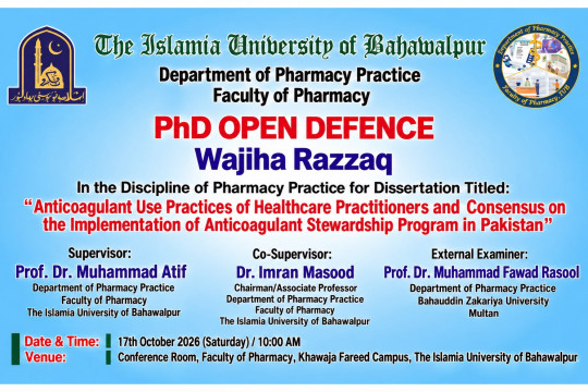 PhD Open Defense at Department of Pharmacy Practice, IUB