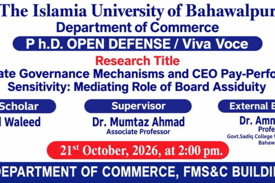 PhD Open Defense at Department of Commerce, IUB