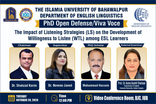 PhD Open Defense at department of English Linguistics