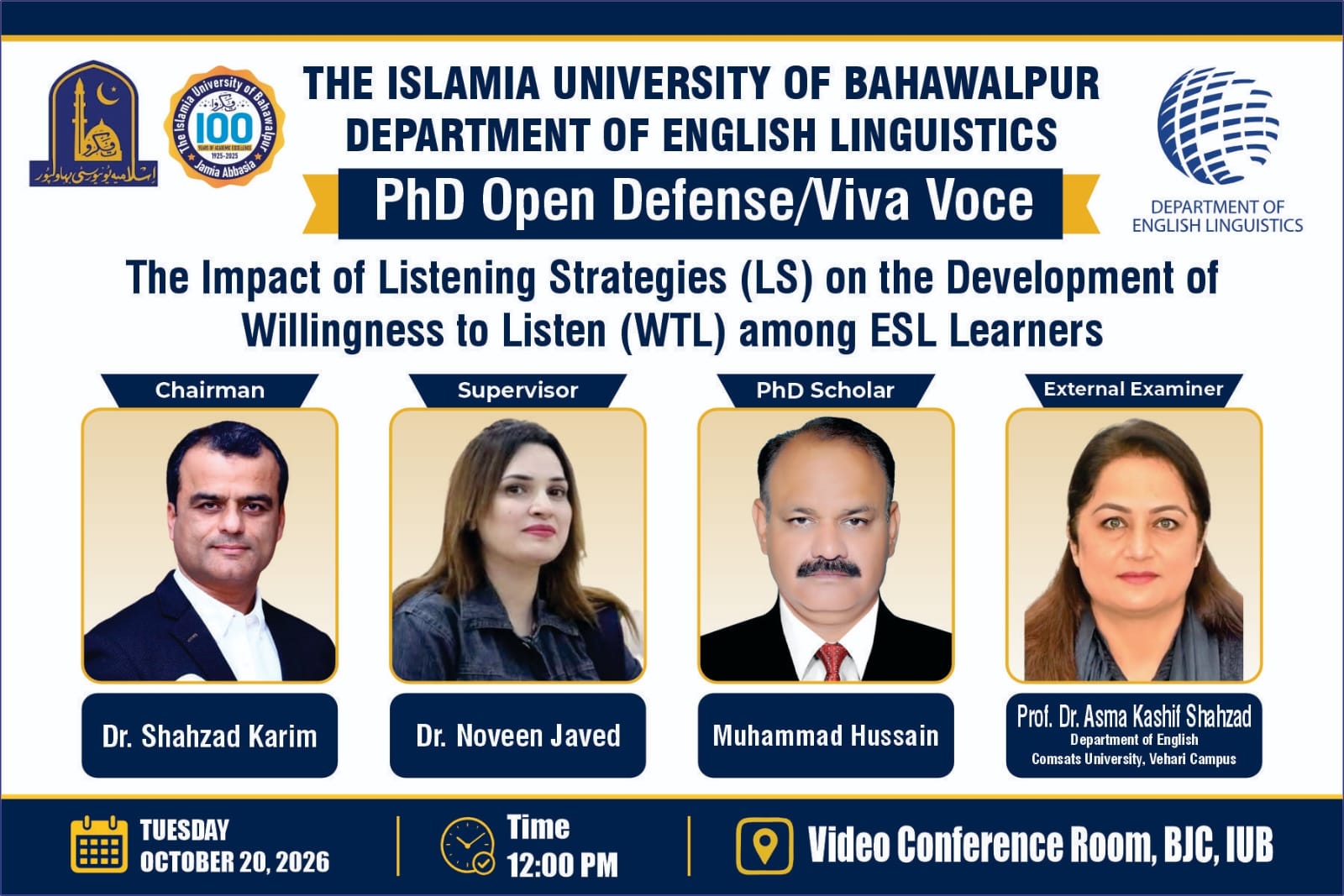 PhD Open Defense at department of English Linguistics