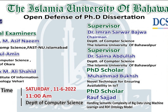 PhD open defense at Department of Computer Science