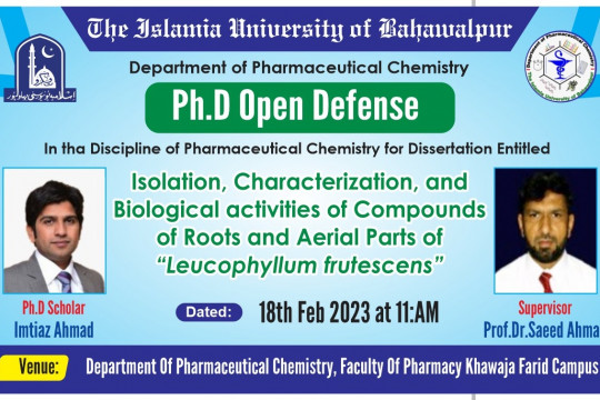 PhD open Defense at the Department of Pharmaceutical Chemistry
