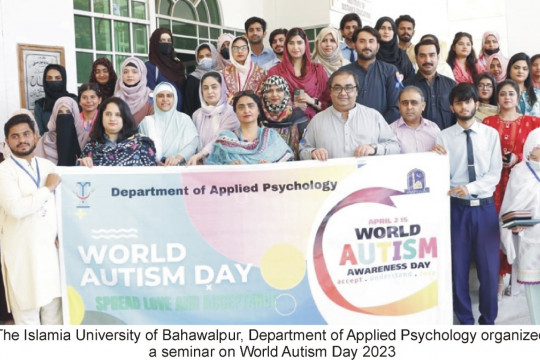 World Autism Day was celebrated in the Department of Applied Psychology, Islamia University, Bahawalpur