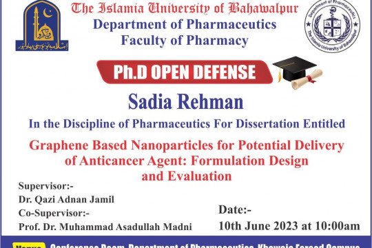 PhD Open Defense at the Department of Pharmaceutics, IUB