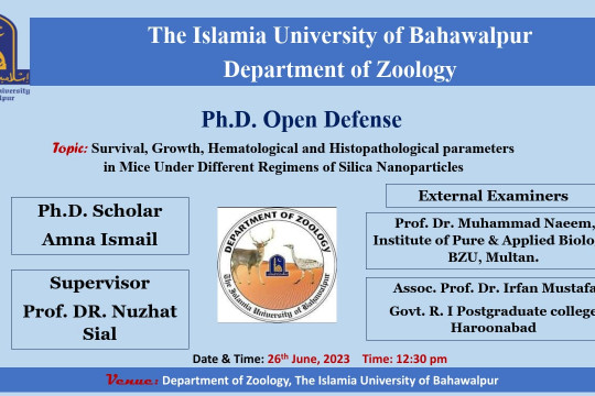 PhD open Defense at the Department of Zoology, IUB