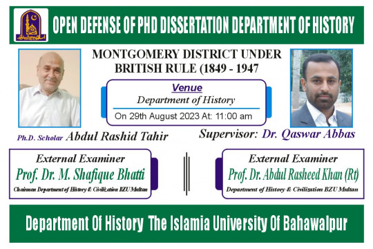 PhD open defense at the department of history, IUB