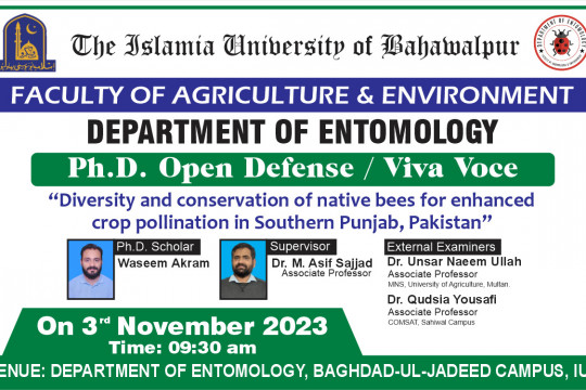 PhD open defense at the Department of Entomology, IUB