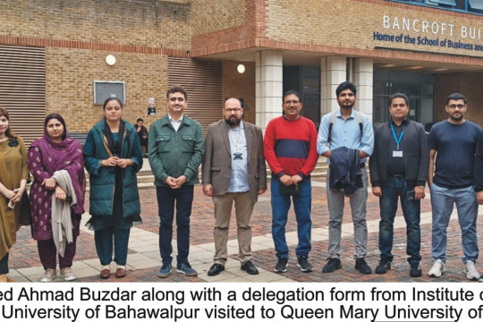 A delegation from IUB visited to Queen Mary University, London under Pak UK Education Gateway Faculty Mobility Program