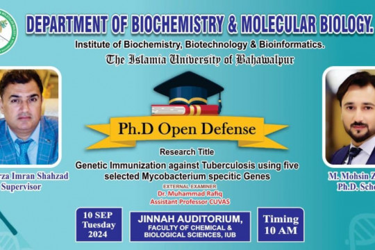 PhD open defense at the Department of Biochemistry & Molecular Biology, IUB