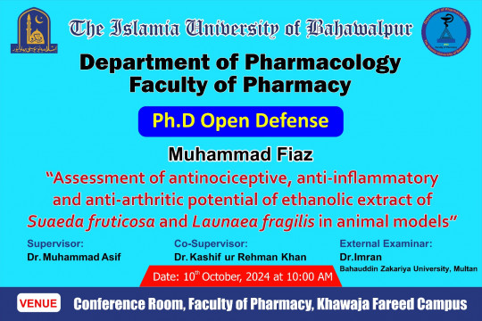 PhD open defense at the Department of Pharmacology, IUB