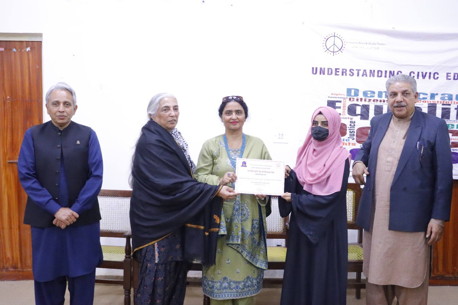 IUB hosted a seminar on civic education in collaboration with the Center for Peace and Secular Studies, Lahore.