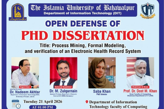 On April 21, 2026, Saba Khan, a PhD candidate in the Department of Information Technology, will have an open defense.