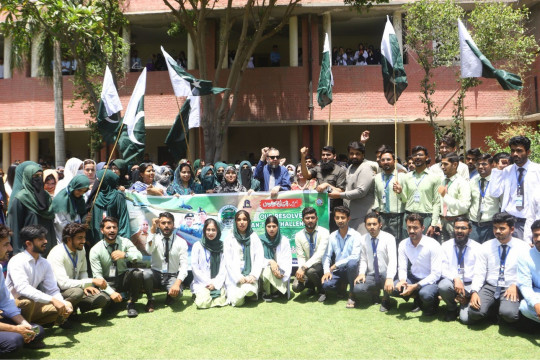 In celebration of the successful Marka e Haq Bunyan un Marsoos, a rally was organized at the IUB Khawaja Farid Campus.