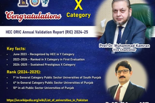 Another success of the IUB: secures HEC 'X Category' ORIC ranking