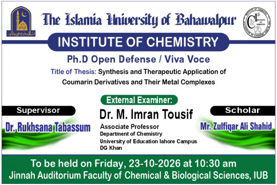 PhD Open Defense at Institute of Chemistry