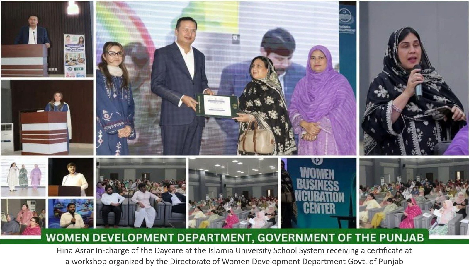 Hina Asrar, Day Care In-charge of the Islamia University School System, participated in a one-day workshop