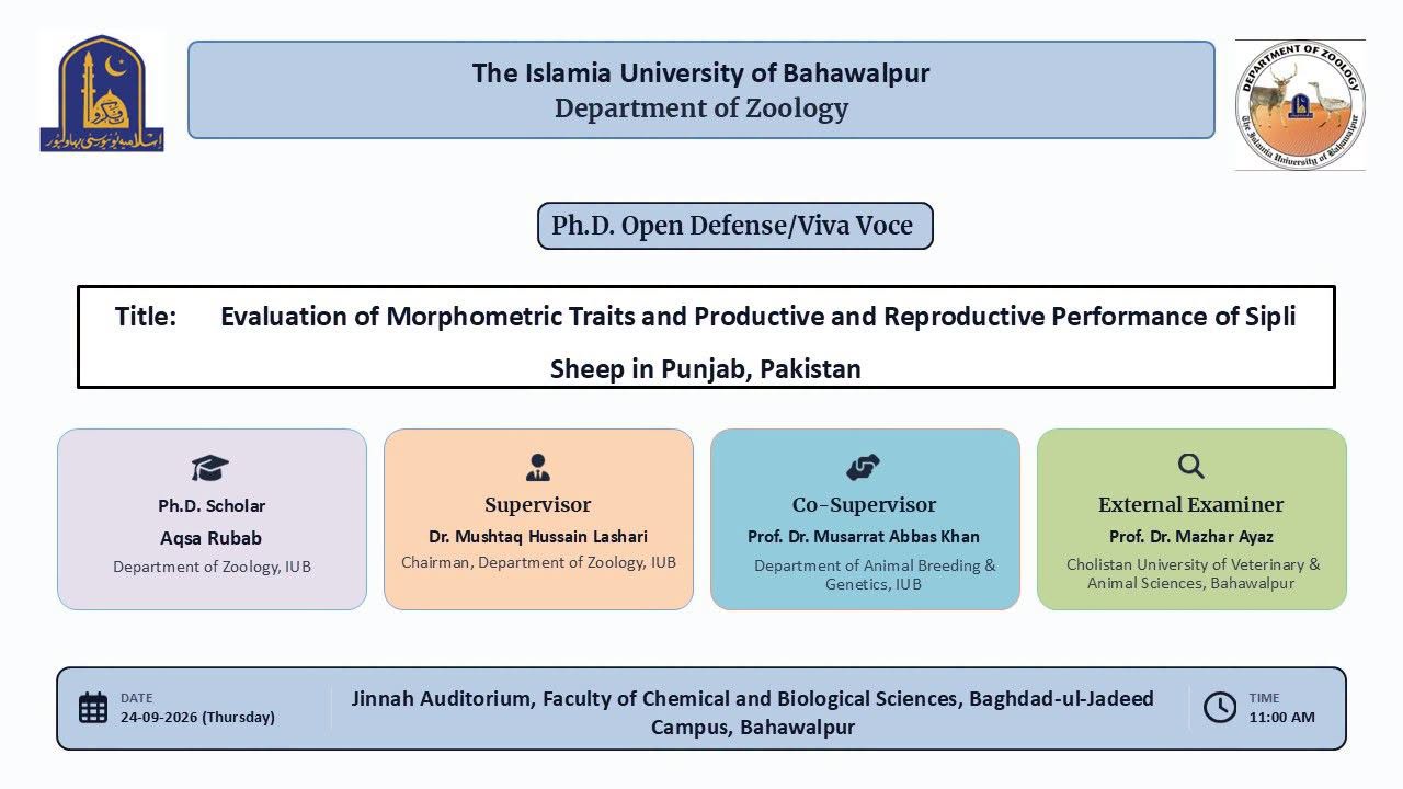PhD Open Defense at Department of Zoology, IUB