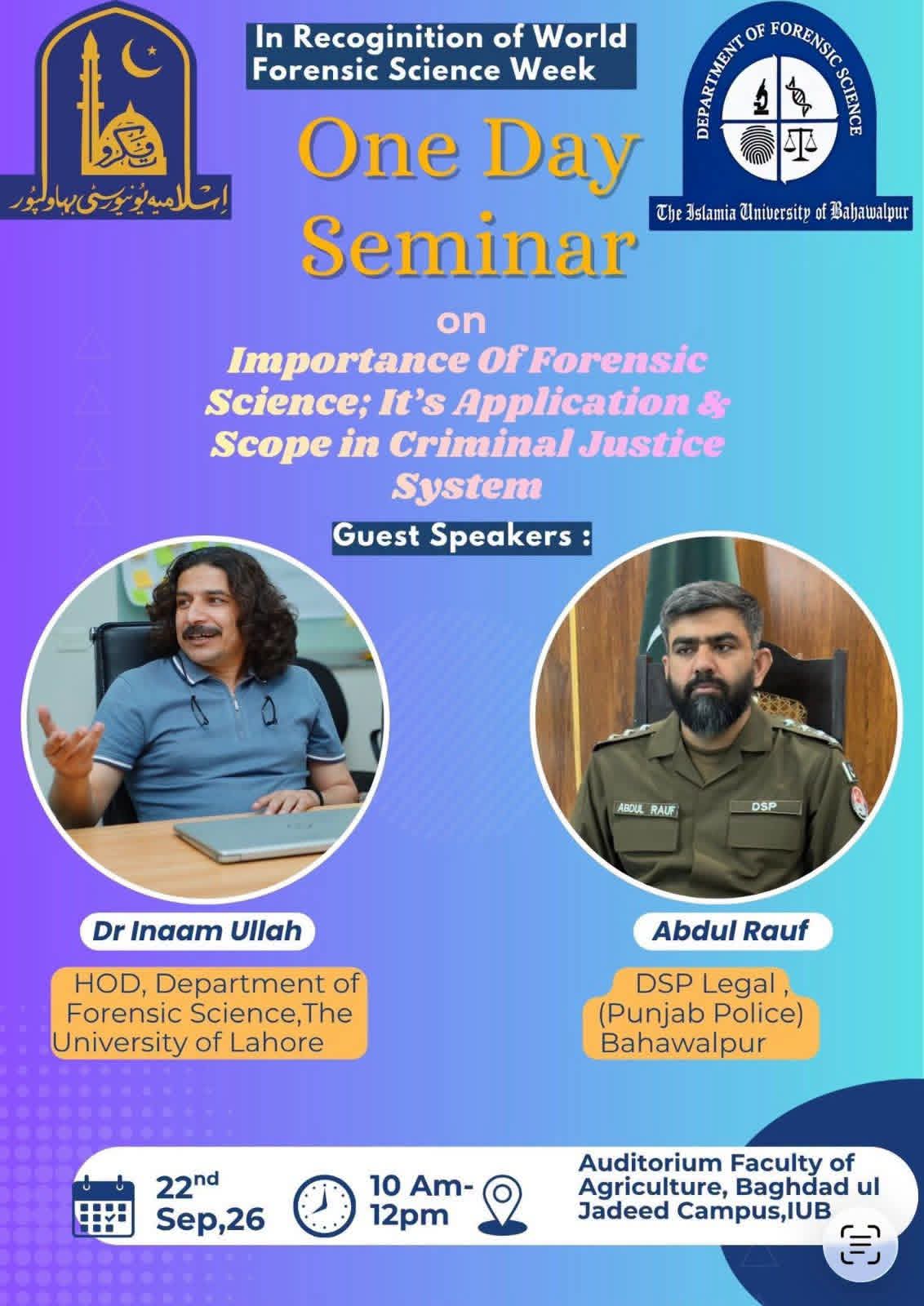 IUB Observes World Forensic Week
