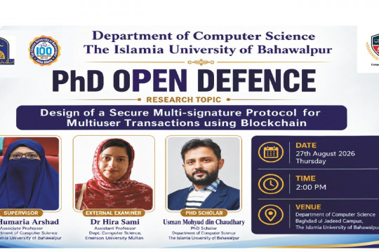 PhD Open Defense at Department of Computer Science, IUB