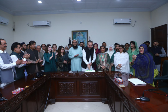 Cake cutting ceremony at Vice Chancellor Secretariat Abbasia Campus on the occasion of Independence Day 2026