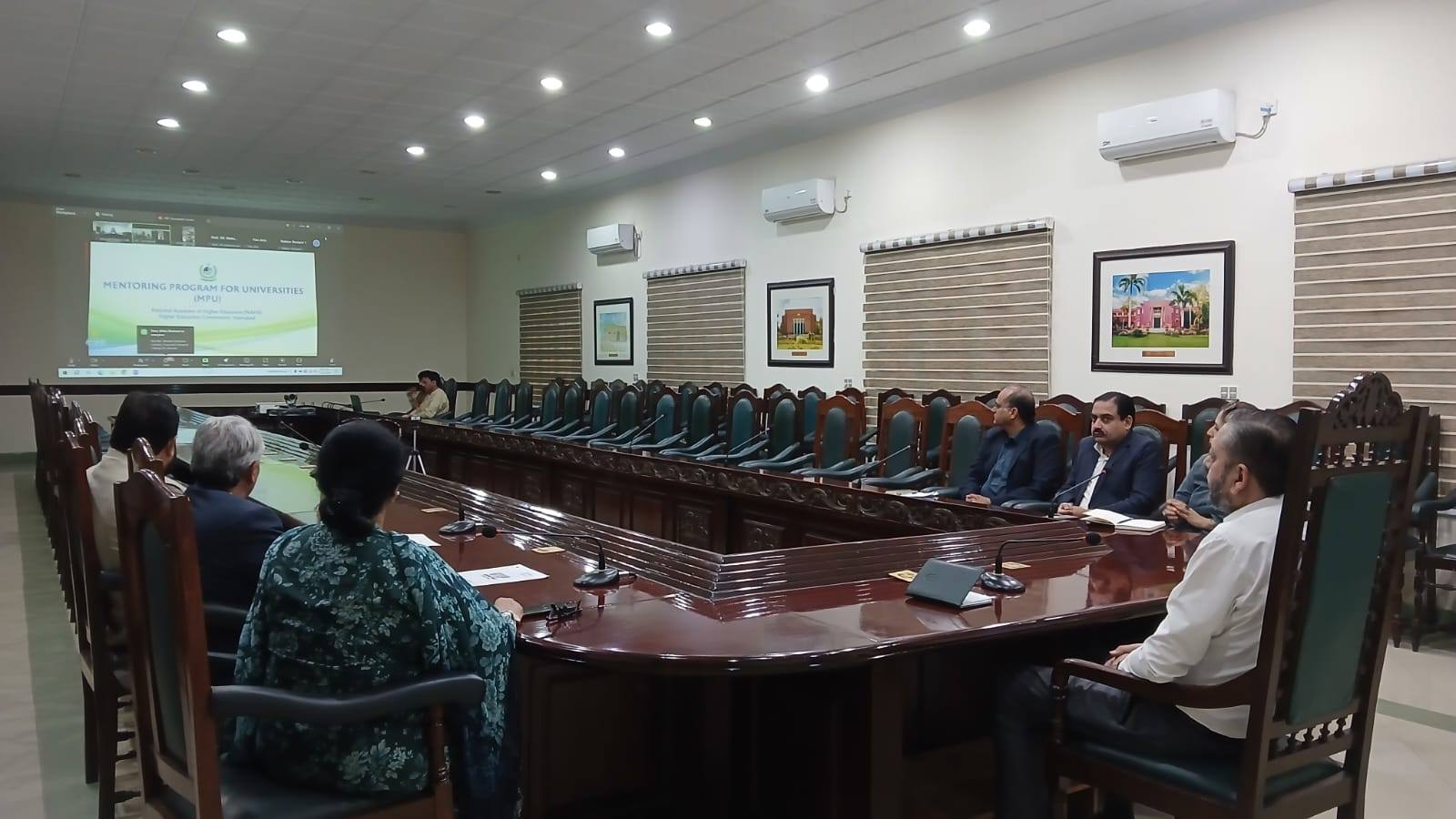 VC Prof. Dr. Muhammad Kamran praised NAHE's efforts to promote development across universities.