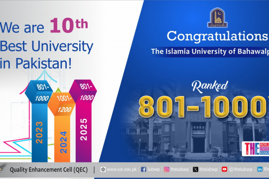 The Islamia University of Bahawalpur Excels in Times Higher Education (THE) World University Rankings 2025