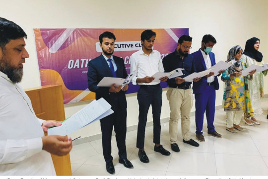 Oath taking ceremony for the new Executive Club Members at IBMAS, IUB